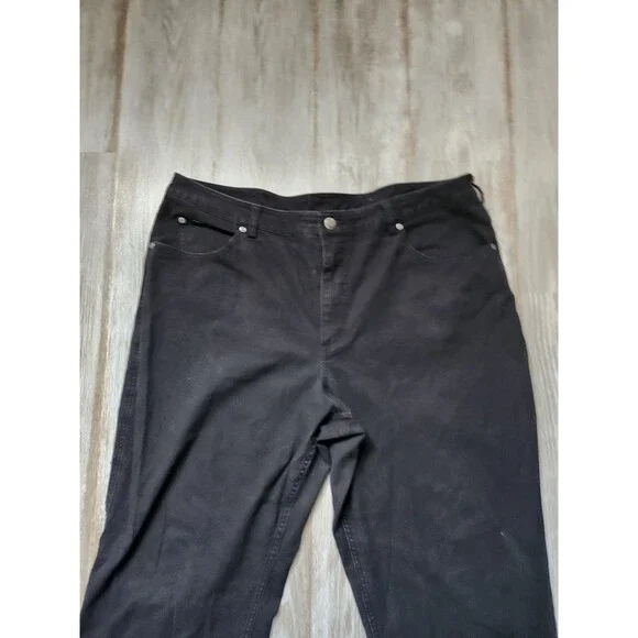 Duluth Trading Co. Womens Black Denim Jeans Straight Leg Lightweight Sz 18x31 - Picture 2 of 8